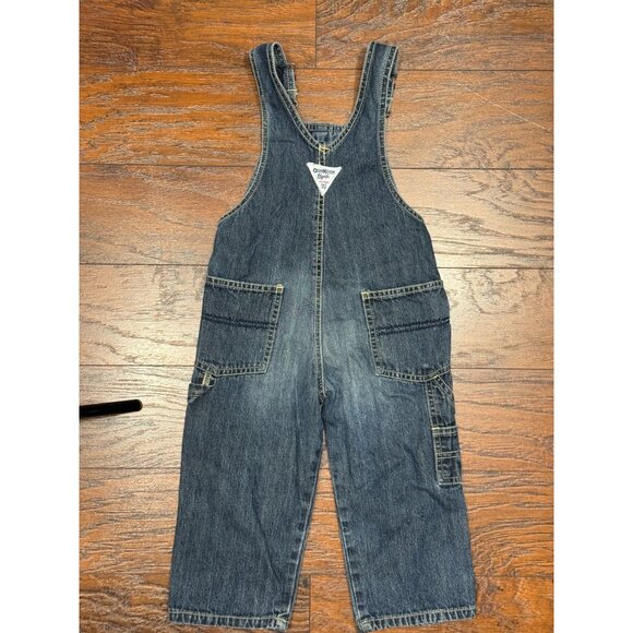 Toddler 2T Denim Corduroy Overalls Bundle 2 Pack Adjustable Straps Farm Patch - Picture 10 of 12